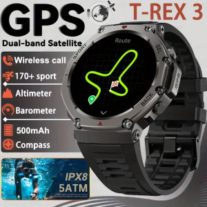For Amazfit T-Rex 3 Smart Watch Military GPS Amoled Compass SmartWatch Altimeter 10ATM Waterproof Sport Smartwatch For Men Women