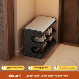 CHUJUN | Storage Shoe Bench Black Small Space Entryway Shoe Rack