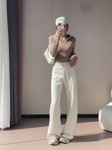 Browned Wool Corduroy Wide Legged Trousers