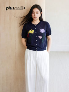 plusmall | Floral Design Slimming French Style Summer Knit Cardigan