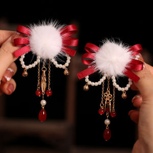 Chinese New Year Girls Hair Accessories Hanfu Headwear Tassel Hair Clips Ancient Style Childrens Fashion Accessories