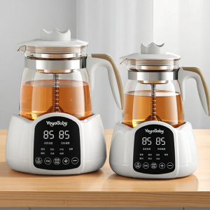 [China Plug Adapter Needed] YOUYOUBABEI | Automatic Thick Glass Insulated Multi-functional Flower Tea Pot