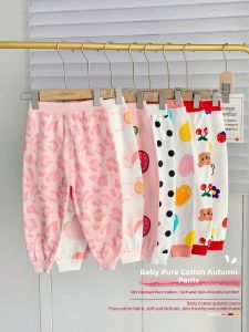 cat and fish | Cute Cartoon Cotton Long Pants for Toddler Girls