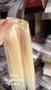 ZZHAIR 100% Brazil Human Remy Hair Extensions 16-24 Inch 2 Bộ Kẹp Tóc Thẳng Tự Nhiên 100-120g Hai Mảnh