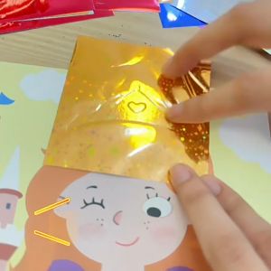 Shiny Paste Painting Cartoon Childrens Art Fairy Tale - Magic Foil Paste Drawing Kids DIY Sparkling Art Book Educational Toy for Kids Christmas Birthday Gift - Mainan Kakak Budak Perempuan Lelaki - 卡通儿童手工童话故事魔法烫金换装粘贴画儿童DIY闪闪绘画本益智玩具
