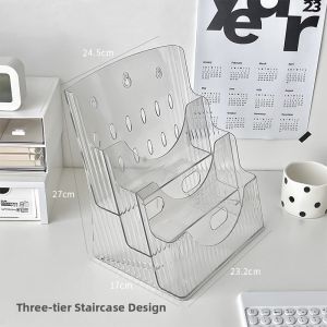 Acrylic Desktop Bookshelf Transparent Childrens Picture Book Storage Magazines Organizer Box Oxford Tree Arrangement Tool