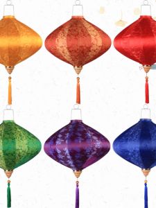 New Year Spring Festival Mid-Autumn Lantern Hanging Decorations Outdoor Chinese Style Balcony Decor Ancient Wind Silk Material