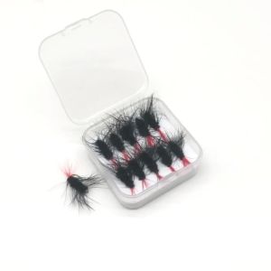 10Pcs Woolly Bugger Fly Fishing Flies Black Orange Wet Streamer Flies Golden Barbed Hook Lures Trout Bass Fresh Salt Water Bait