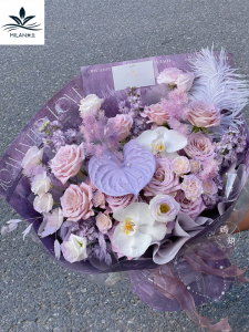 Peach Plum Purple Sauce Fresh Flower Bouquet Packaging Paper Art Simple English Background Paper Kraft Paper Milan Brand