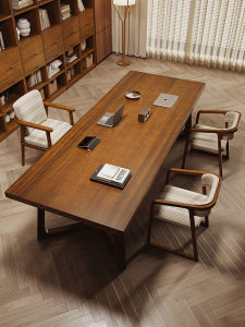 MINGLIJIANG | Solid Golden Walnut Wood Study Desk