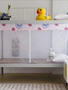 Tấm Lót Chống Muỗi Cho Ký Túc Xá Sinh Viên Có Khóa Kéo Cửa Lồng Chống Bụi Che Chắn Ánh Sáng Dùng Cho Giường Hai Lớp Không Có Chân Đế