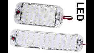 2PCS 12V 24V RV Interior Dome Light - 72/48 LED Ceiling Lamp with Switch for Truck Camper Boat Trailer Cabin Reading Light