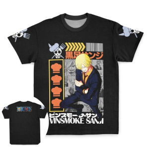 Bandai | One Piece Mens and Womens T-shirt Vinsmoke Sanji Anime Tee Summer Spring New Boys Short Sleeves Pullover Parent-child Outfits