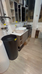 Designer Solid PVC Vanity & Mirror Cabinet Package in Natural Oak