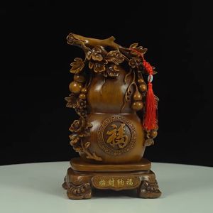 น้ำเต้ามงคลเรียกทรัพย์ เสริมความสุข ปรับฮวงจุ้ย การเงิน การงาน ค้าขาย ธุรกิจ รุ่งเรื่อง งานเรซินลายไม้