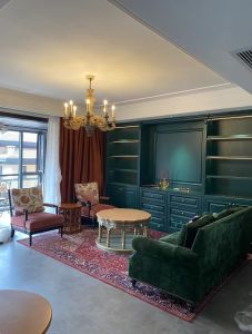 Retro French Style Bookcase Display Cabinet Villa Living Room Dining Table Chair Full Wall Display Storage Cabinet Whole House