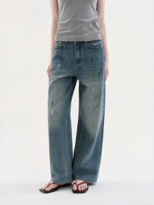 Fano | Quần Jeans Thẳng Rộng Thoáng Đã Qua Giặt