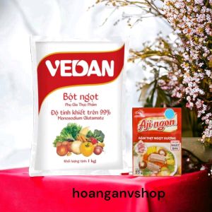 Bột Ngọt Vedan 1kg Hạt Nhuyễn - Tặng 1 gói Hạt Nêm Aji Ngon 55g