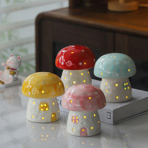 Handmade Cute Ceramic Cartoon Mushroom Home Garden Decoration Accessories Bedside Home Decor Child Girl Girlfriend Birthday Gift