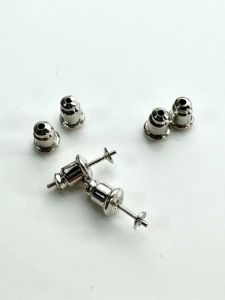 Fashionable 925 Silver Pearl Earring DIY Accessories Gold And Silver Drop Earring Pendants with 8-11mm round Bar Fresh out
