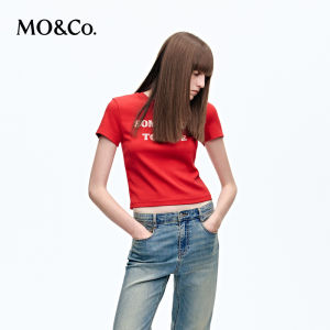 MO&Co. | Cotton Elastic Fitted T-Shirt
