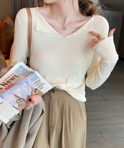 HUOLISI | Thin New Knit Sweater V-Neck Base Sweater