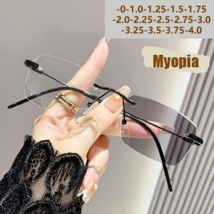 Light-sensitive Color-changing Nearsighted Glasses Without Frames Stylish And Trendy For Men Anti-blue Light Protection.3322