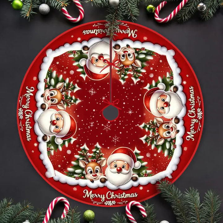 VIKAMA%20Santa%20Claus%20Christmas%20Tree%20Skirt,%20Reindeer%20Pattern,%20Christmas%20Tree%20Skirt%20Cushion%20for%20Festive%20Decoration%20-%20Image%204