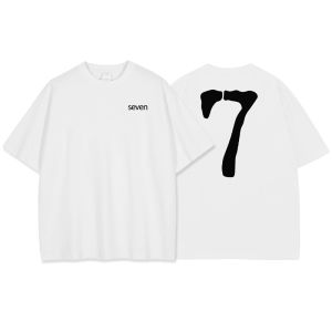 Heavyweight Pure Cotton Short Sleeve T-Shirt Mens Loose Fit round Neck Summer White Top Breathable Comfortable Casual Tee