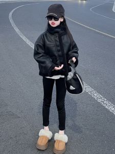 2024 Fall and Winter New Arrival Motorcycle Jacket Jacket Sweater Integrated Thickened Girls Fur Coat Western Style Furry Coat