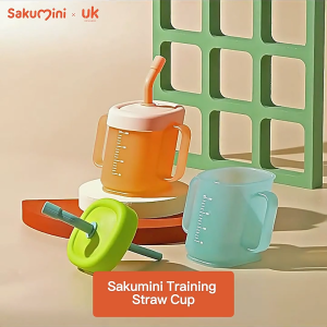 SAKUMINI Curve Straw Cup Training 200ml / Gelas Minum Sedotan Anak Anti Tumpah Saku Mini BANDUNG