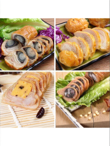 Ready-to-Eat Duck Skin Egg Roll Black Truffle Abalone Roll Sea Cucumber Roll