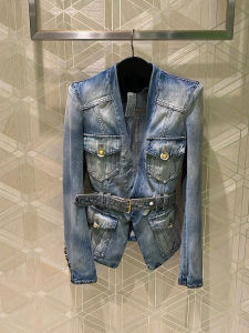 Áo Khoác Jeans Phong Cách Hàn Quốc Vintage Ôm Sát