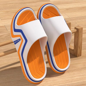 Mens Summer Indoor Slippers Thick Bottom Sandals Anti-Slip Comfortable Home Slippers Simple Style PVC Upper EVA Outsole