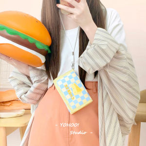 YOHOO! /Original Chic Japanese and Korean Cheese Cheese Cute Short Wallet Female Student Canvas Card Holder Pendant Ins