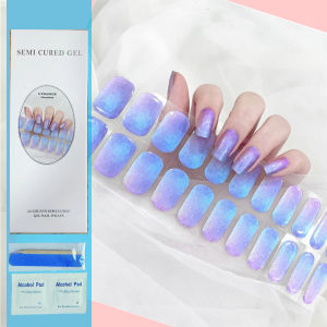 Semi-Cured Gel Nail Strips Adhesive Full Cover Stickers for Nails UV Lamp Need Press On Nails Fashion Manicure