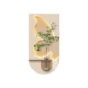 Modern Minimalist Green Plant Corridor Wall Art Decorative Painting with Vase Cream Style Entrance Hallway Living Room Background Picture