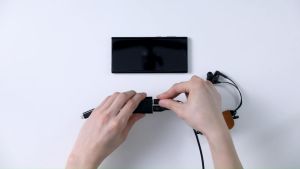 Belkin F7U081อะแดปเตอร์ ๊USB-C + USB-C ชาร์จและฟังเพลงได้พร้อมกันสำหรับ iPhone 16/15 iPad Samsung