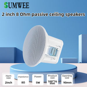 2Inch Mini 8 Ohm Ceiling Speaker Background Music Sound Stereo Passive Speakers Home Audio System for Office Kitchen Living Room