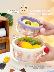 Cute Domestic Vegetable Washing and Drain Basket Fruit Platter