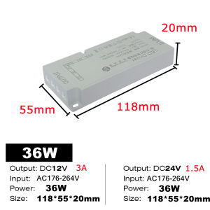 150W AC DC Transformers EU/US Plug 220V To 12V 24V Switching Power Supply Home Lighting Cabinets Wardrobes Light Strip Dimming