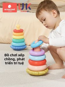 KESCOORL | Đồ Chơi Ném Vòng và Đống Đựng Giáo Dục Sớm cho Trẻ Sơ Sinh