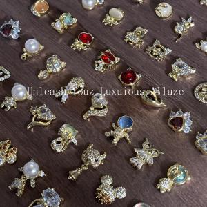 3Pcs Kaniu Luxury Gold Zirconia Charms For Nails 3D Elegant Crystal Nail Art Decorations Manicure Accessories Jewellery