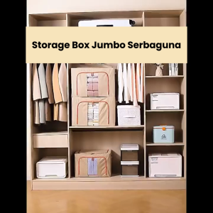 IMCOME Storage Box Jumbo Lipat Kotak Penyimpanan Baju Pakaian Celana Selimu Bad Cover Lemari Penyimpanan Serbaguna