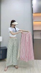 Fashion Striped Women's Square Pants: Rayon Fabric Free Size Fit 28-36