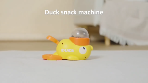 เครื่องให้อาหารอัตโนมัติสําหรับสุนัข ของเล่นให้อาหารเป็ดน้อยสีเหลือง ของเล่นอาหารรั่วสุนัข