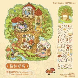 Mr.paper | 4 Tấm Hình Dán Diorama Thu Nhỏ Theo Chủ Đề Truyện Cổ Tích Ma Thuật Cho DIY Scrapbooking Vỏ Điện Thoại Trang Trí Phần Thưởng Cho Học Sinh