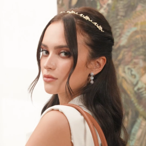 Mikana Chisami Leaf Headband For Women floral pearl hair accessories for birthday party wedding gift