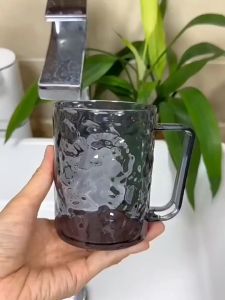 Cốc Đánh Răng Đựng Bàn Chải Họa Tiết Sóng Nước Có Tay Cầm Tiện Dụng -JOYYY