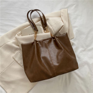 Fashionable Soft Leather Tote Bag Underarm Womens Single Shoulder Bag 2025 New Style Simple Stylish Bag for Casual Use
